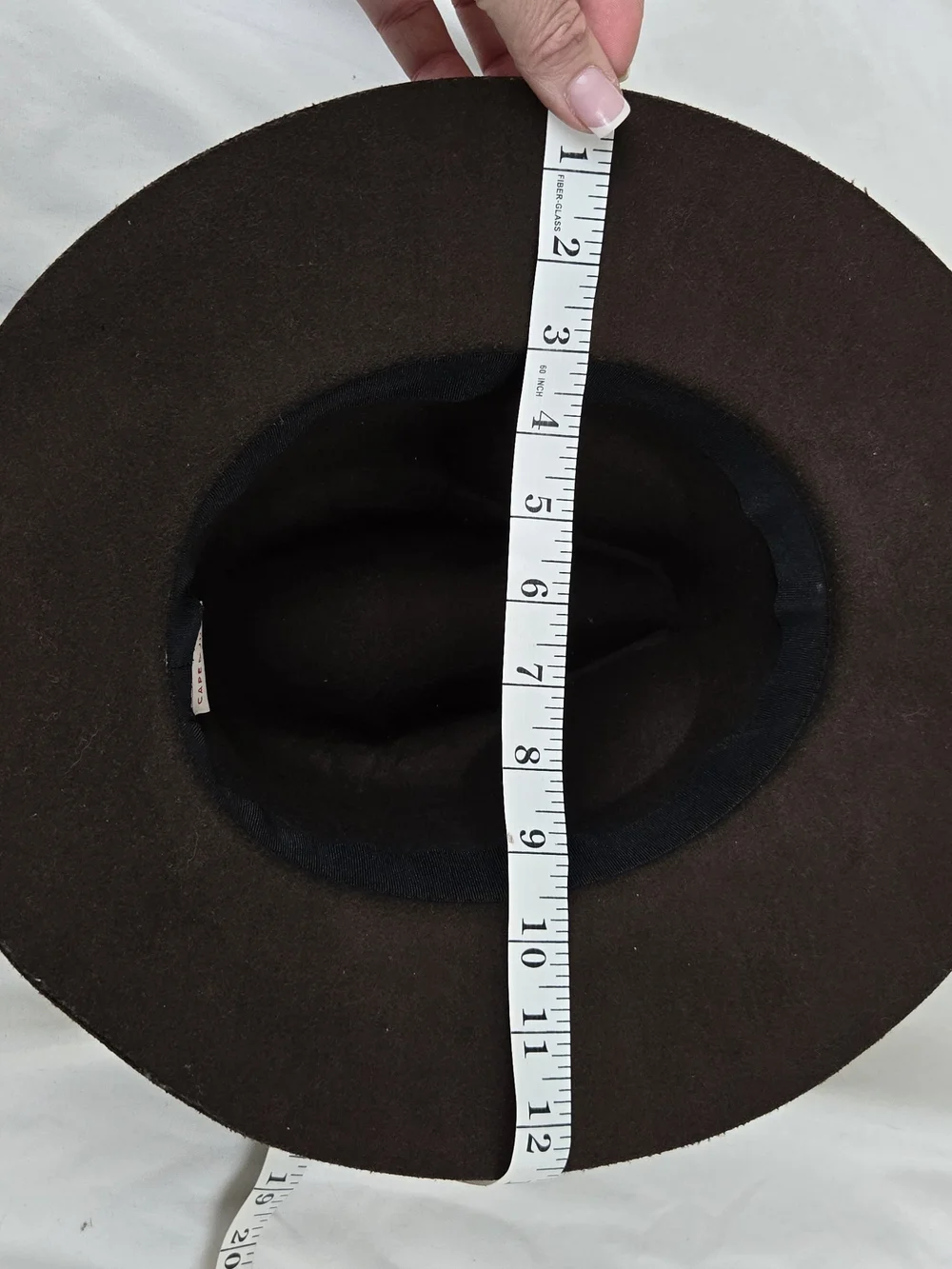 CAPE LUBY Brown Wide Brim Fedora Hat Black Ribbon One Size